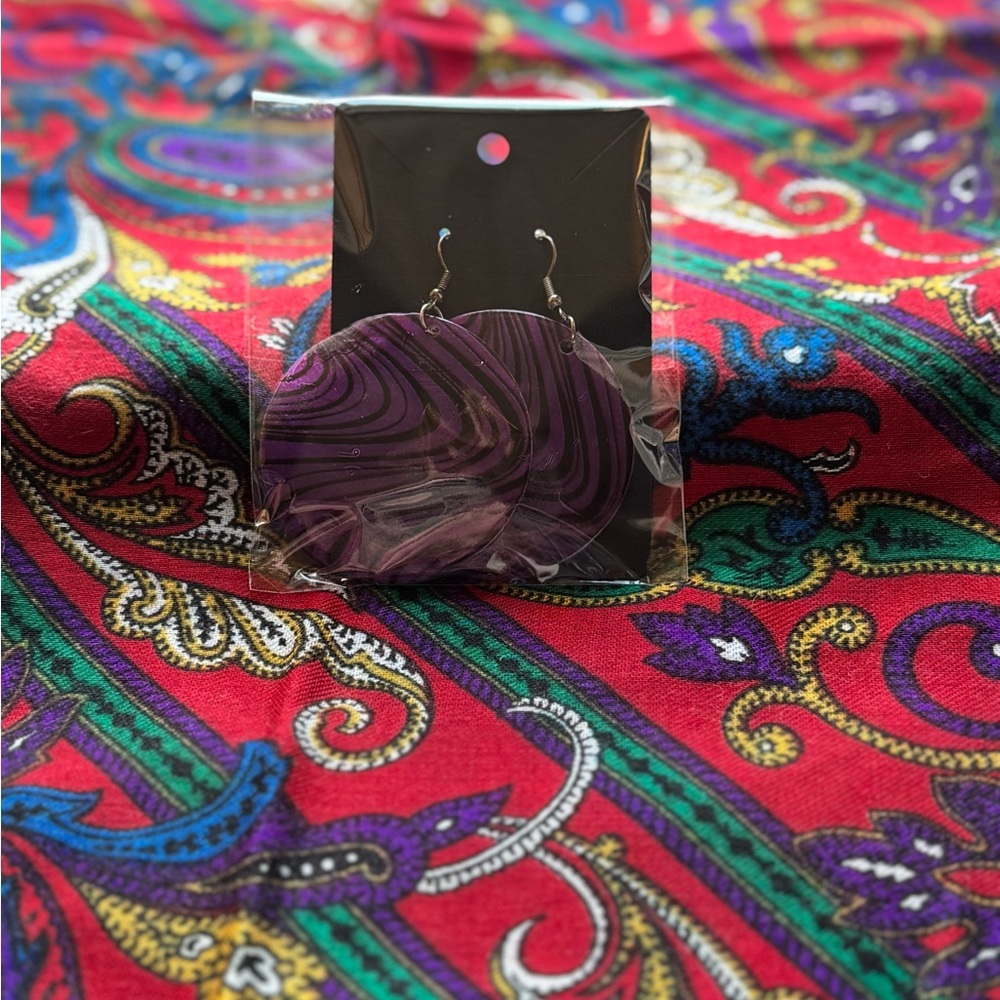Elegant Purple Swirl Earrings